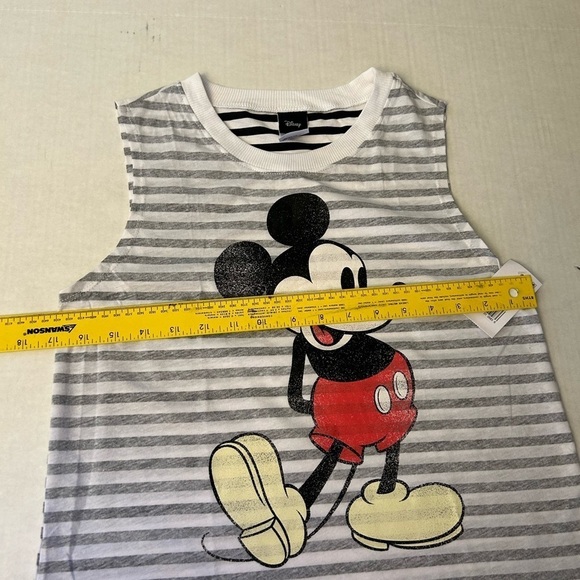 Disney Mickey Mouse striped women’s sleeveless tank top shirt NWT Sz-XS. L10 - Picture 7 of 7